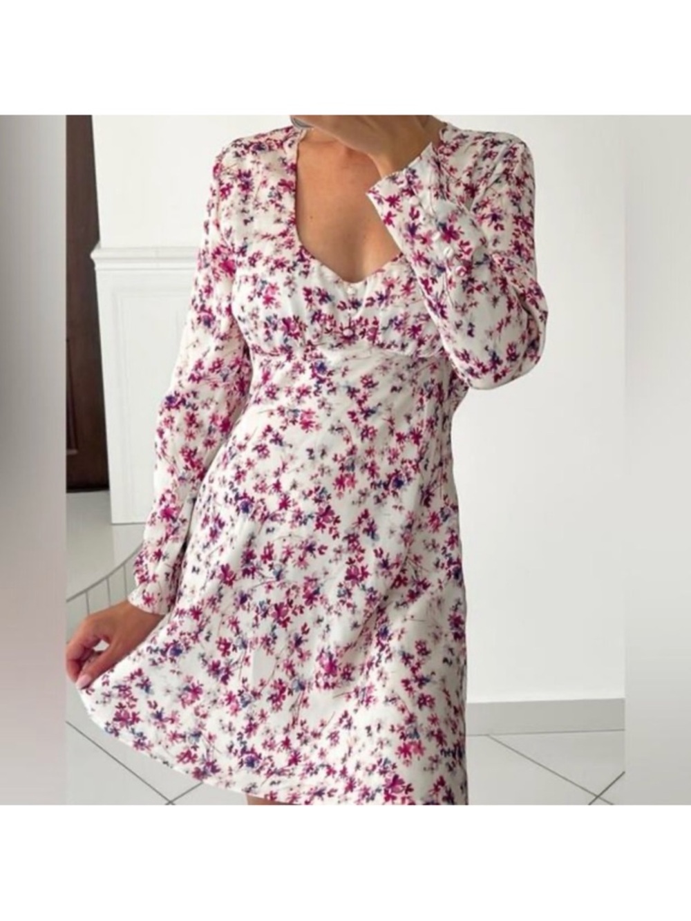 Zara, Multicolored, PRINTED SATIN EFFECT MINI DRESS